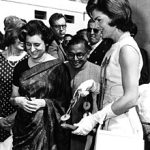 PC 2018  14 March 1962  Mrs. Kennedy's visit to India. Mrs. Kennedy and Indira Ghandi in New Delhi, India. United States Information Service (India) photograph JK-000256 in the John F. Kennedy Presidential Library and Museum, Boston.